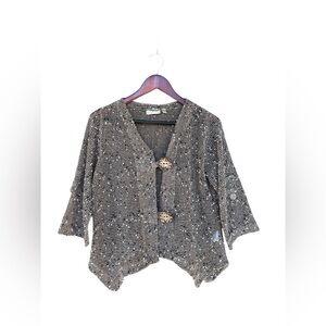 VTG Hailey Lyn Asymetrical Cardigan Lagenlook Fairy Cottagecore Grunge Sz Medium